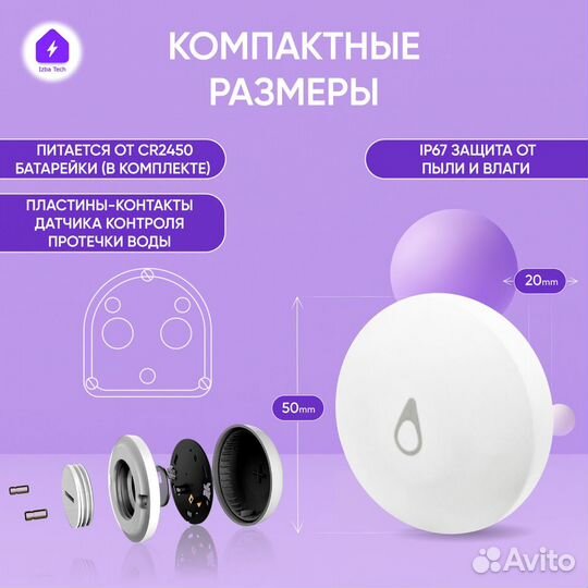 Умный датчик протечки с Zigbee