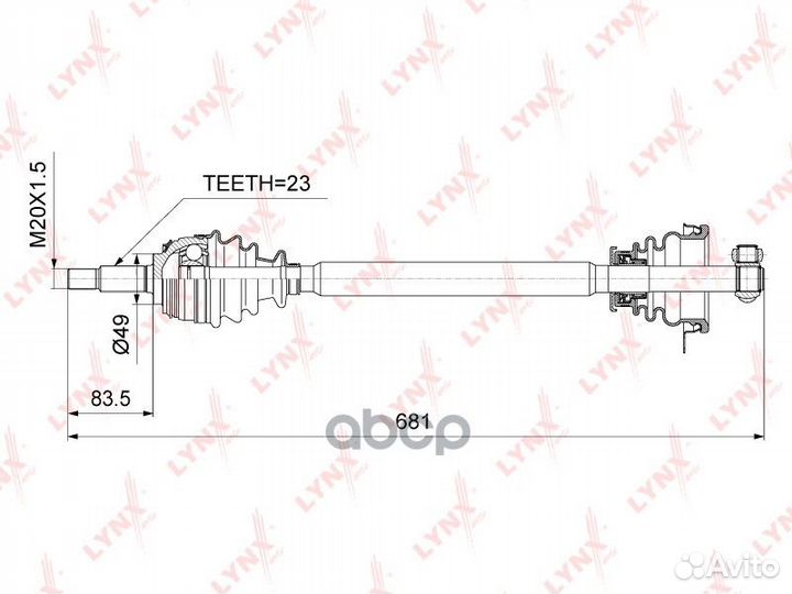 Привод в сборе L LADA Largus 1.6 8V 12 renault