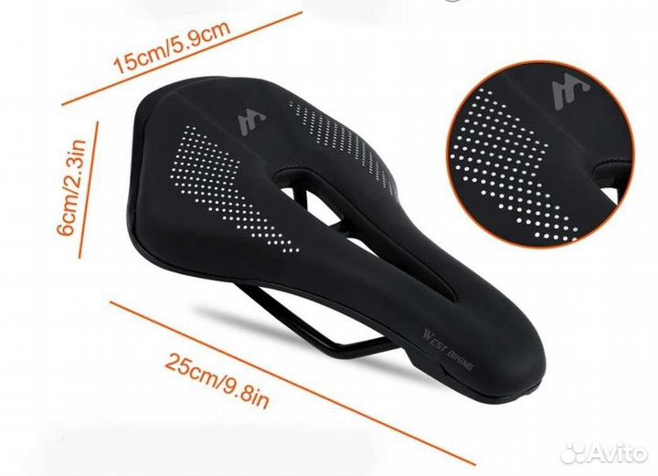 Мягкое,комфортное седло для велосипеда новое