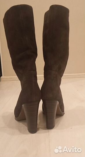 Полусапоги женские демисезонные коричневые замша