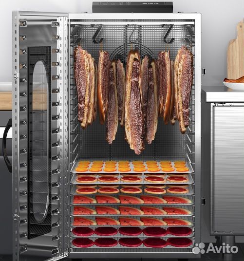 Дегидратор 22 полки 192 л 2200 ватт + 40 крюков