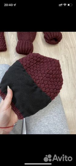 Комплект шапка, снуд и варежки