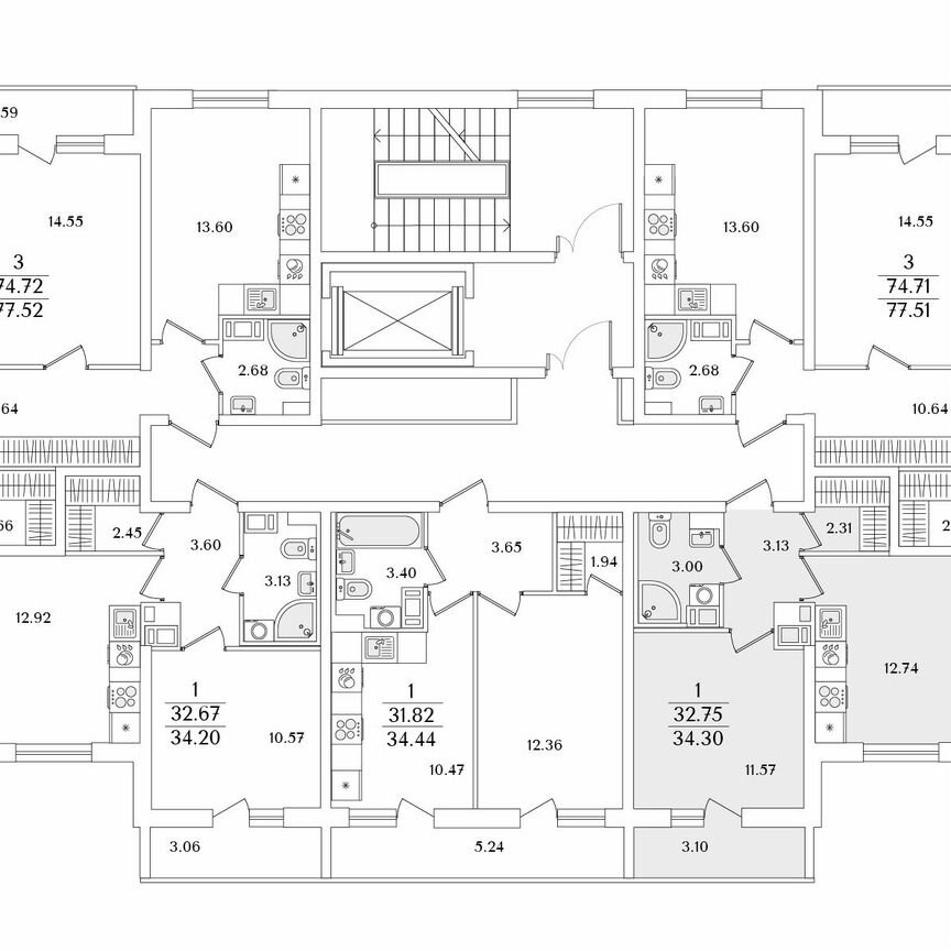 1-к. квартира, 34,3 м², 4/9 эт.