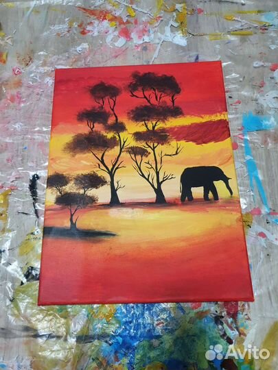 Картина акрилом на холсте