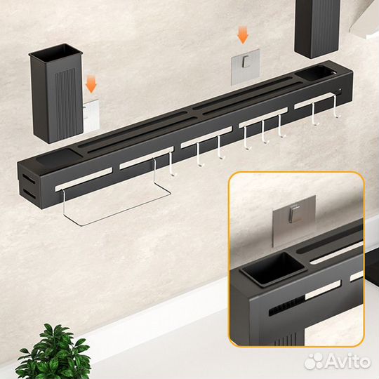 Настенная полка-держатель для кухонных ножей