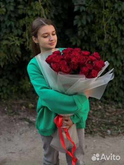 Розы Цветы Букеты 70см с доставкой 11 21 31 51 101
