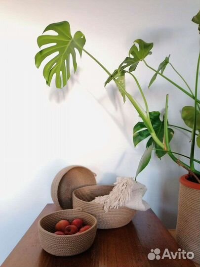 Большие джутовые корзины, набор из 3 штук