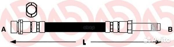 Шланг тормозной зад прав/лев T06020 Brembo