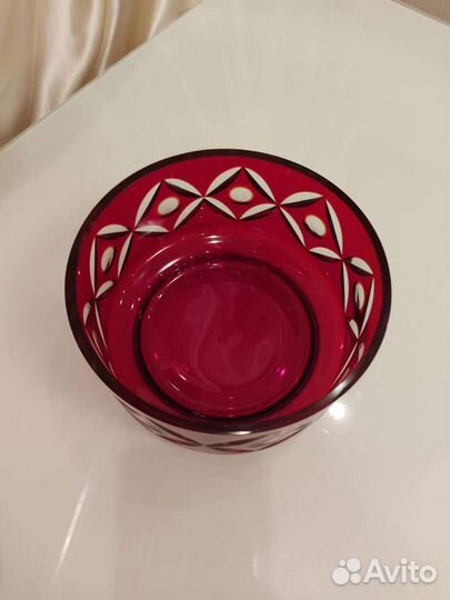 Салатник рубиновое стекло СССР