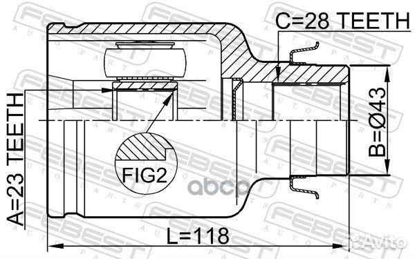 Шрус mazda 3 03- внутр.прав. 0511M320atrh Febest