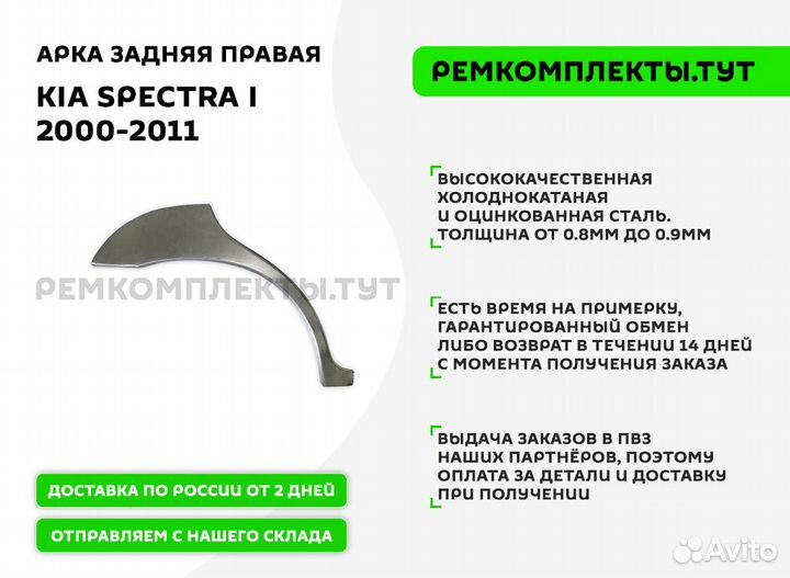 Арка задняя правая Kia Spectra 1