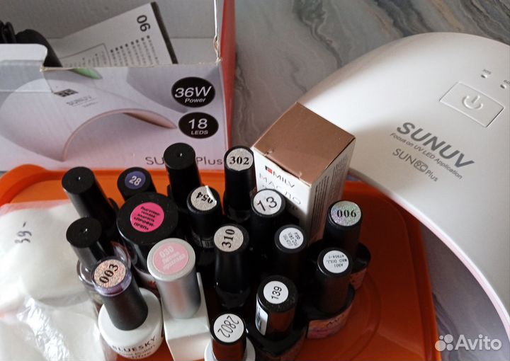 Лампа LED/UV + всё для маникюра