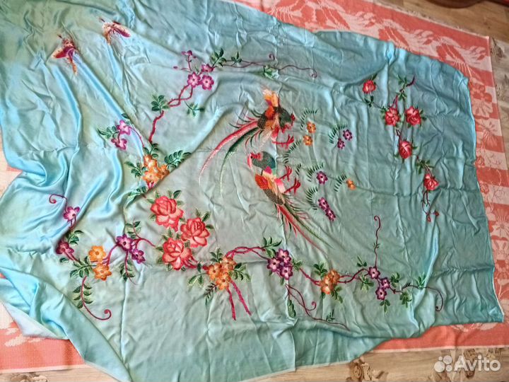 Покрывало шелк старинное Китай