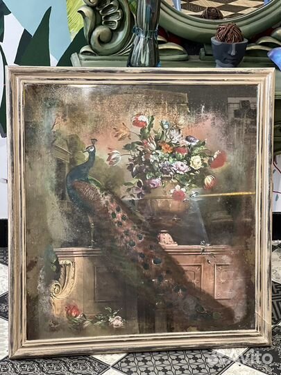 Картина зеркальная Павлин