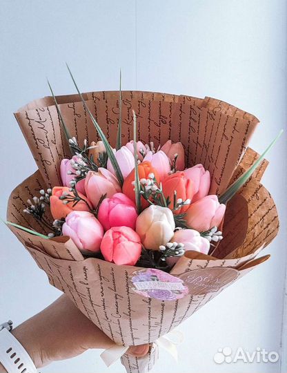 Букет из мыльных тюльпанов