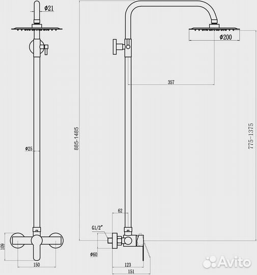 Душевая стойка Fmark (FS8205)