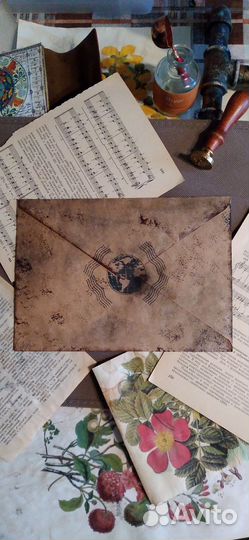 Конверт крафтовый с декором