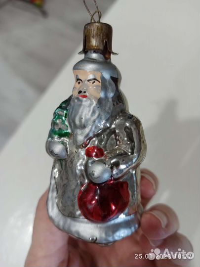 Винтажная ёлочная игрушка Дед мороз СССР