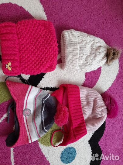 Шапка зимняя для девочки размер 48 50