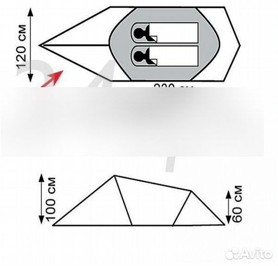 Палатка туристическая 2 местная
