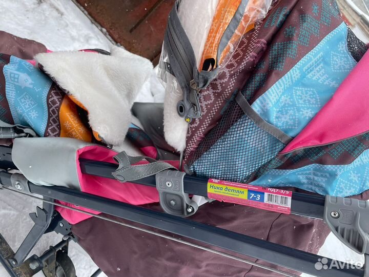 Детские санки коляска с колесами