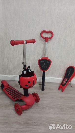 Самокат детский Scooter 3 в 1 с ручкой и сиденьем