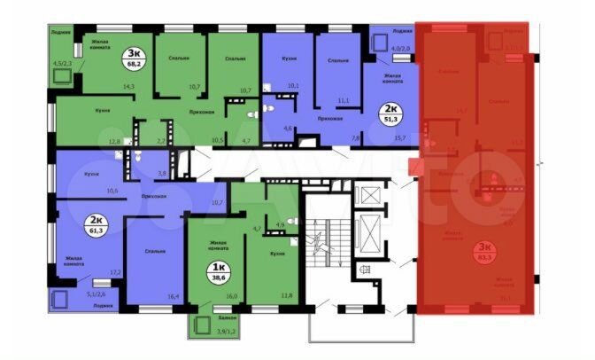 3-к. квартира, 83 м², 7/18 эт.