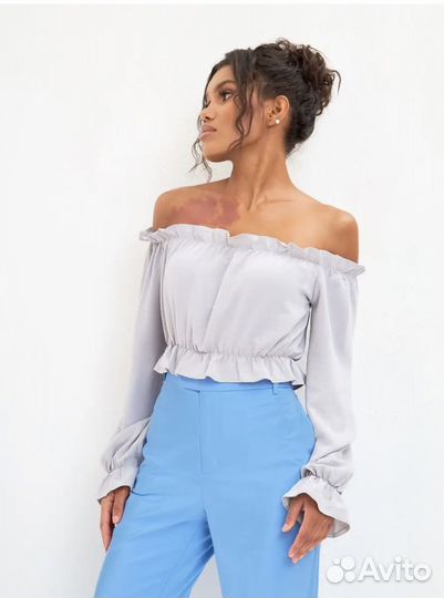 Блузка топ с длинным рукавом блузка