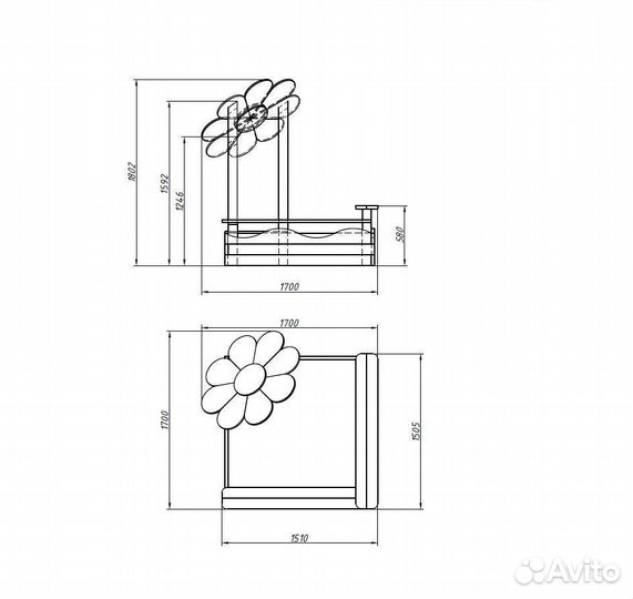 Детская песочница с зонтиком 