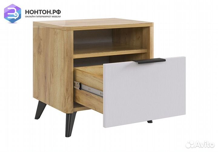 Тумба прикроватная Адам дуб крафт золотой / белое