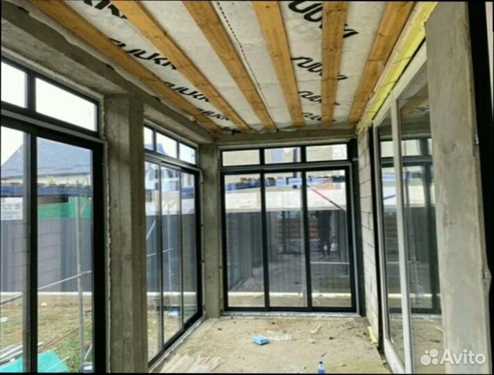 Большие пвх окна(рамы) для террасы.Курск