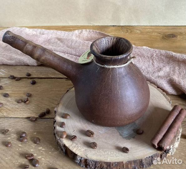 Турка для кофе из термоударной глины ручной работы