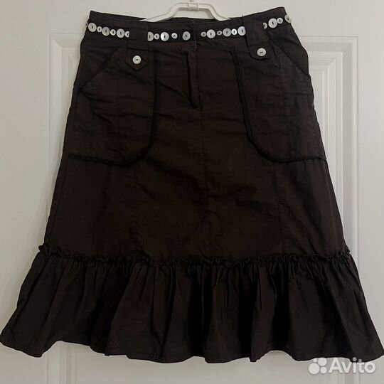 Винтажная коричневая юбка