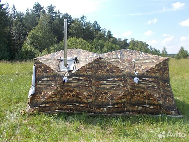 Палатка Куб 2,20 3-сл Дуплекс Уралзонт+дымоход