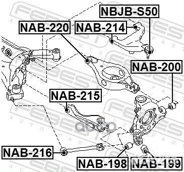 Сайлентблок тяги зад прав/лев NAB215 Febest