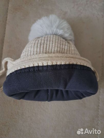 Зимняя шапка для новорожденных с завязками