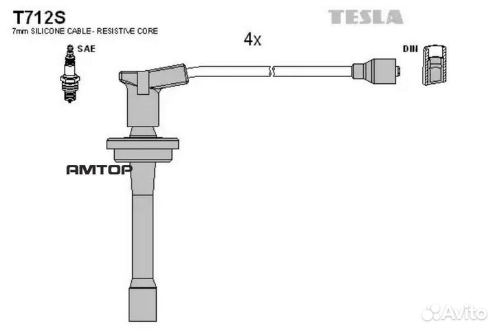 Tesla T712S Провода высоковольтные газ 406 дв. с н