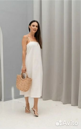 Льняной сарафан новый 42-44