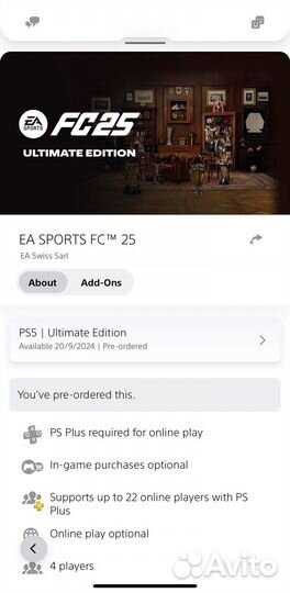 EA FC 25 ea sports fifa 25 ps4/ps5/xbox