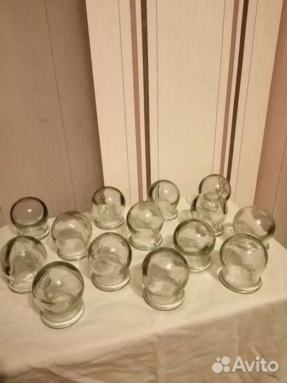 Банка вакуумная стеклянная медицинская для массажа