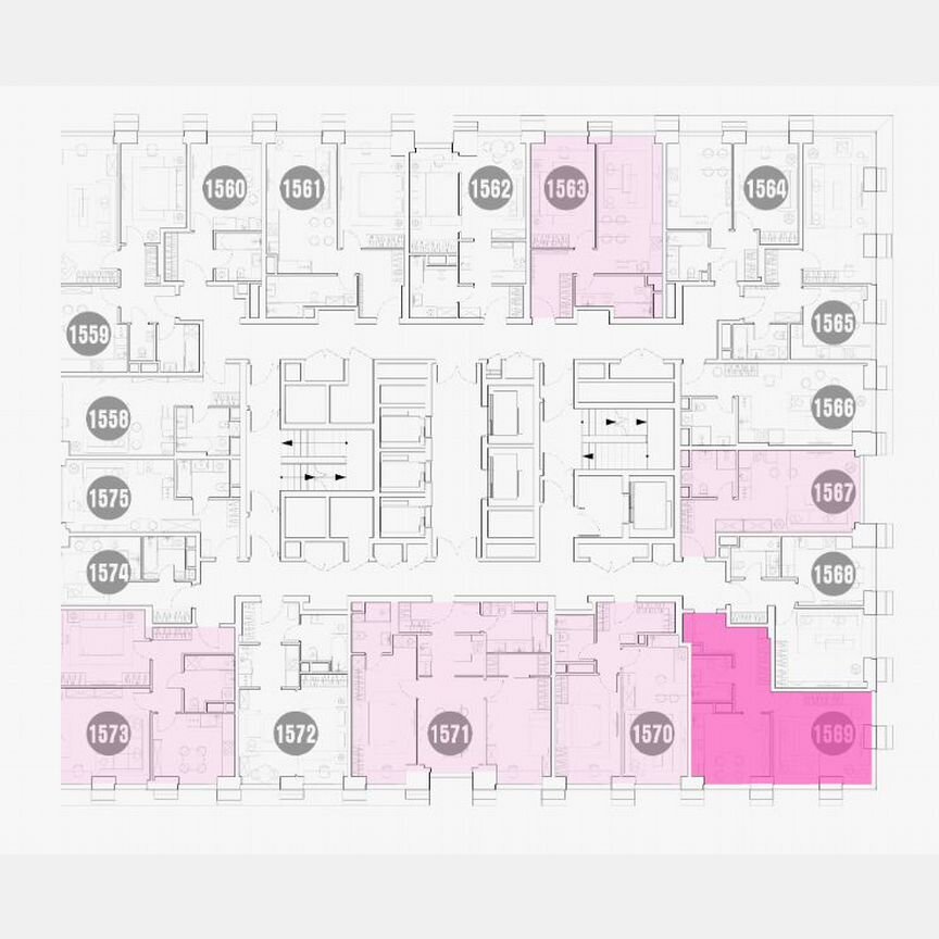 1-к. апартаменты, 44,5 м², 10/35 эт.