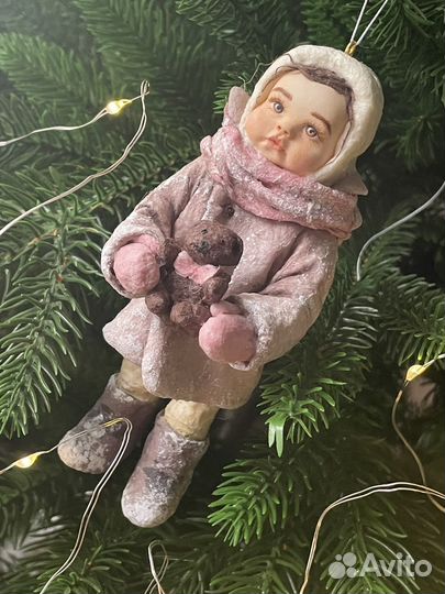 Ватная елочная игрушка