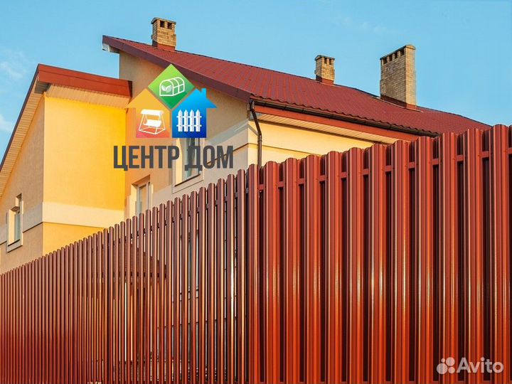 Забор из евроштакетника