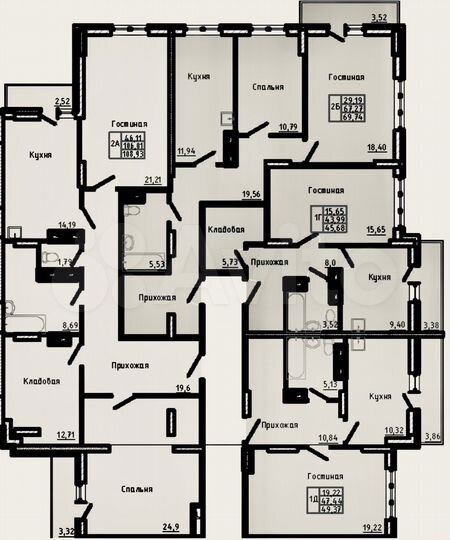 1-к. квартира, 45,7 м², 17/17 эт.
