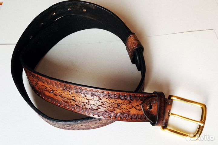 Ремень кожаный с рисунком