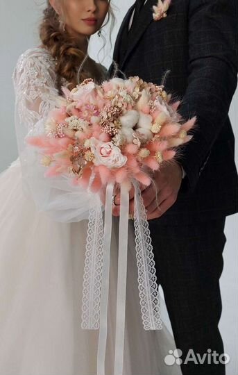 Букет невесты свадебный и на никах из сухоцветов