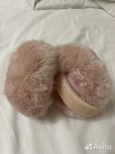 Наушники зимние розовые складные