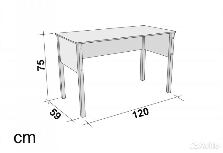 Письменный стол для детской. Мятно-белыи