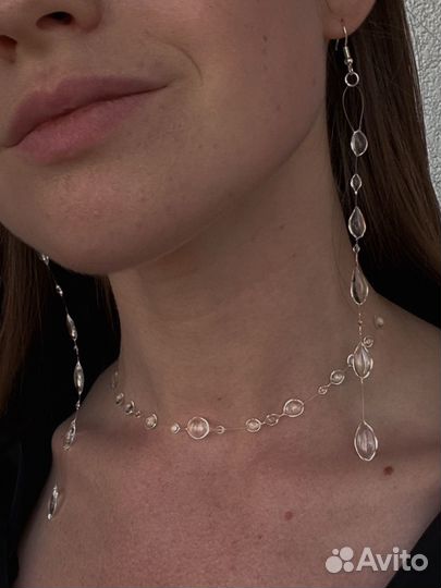 Комплект серьги и чокер