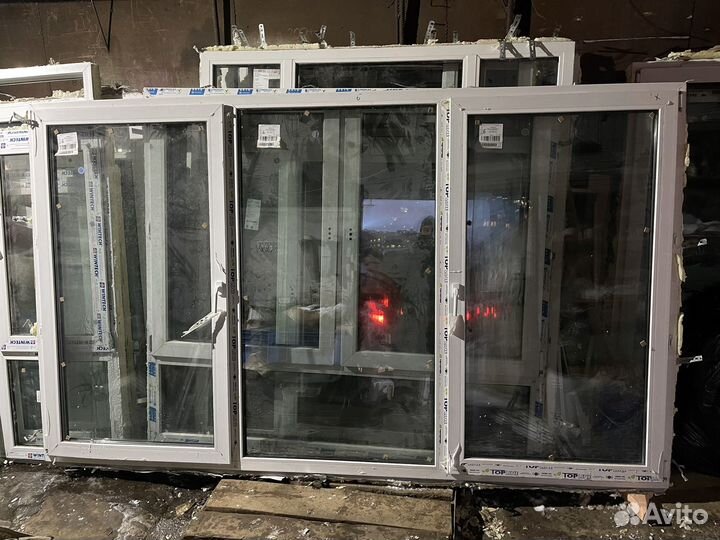 Пластиковые окна 169(в)х285(ш) графит